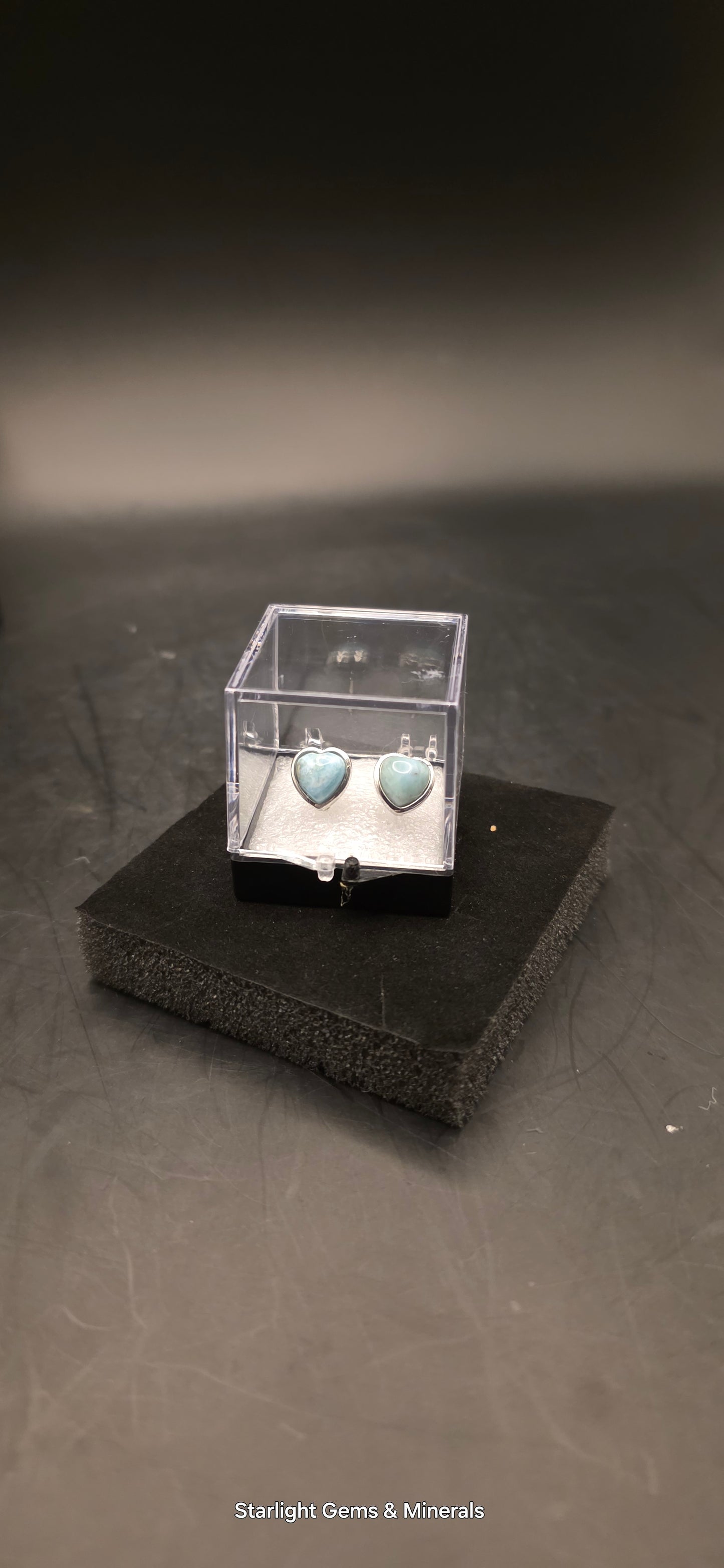 Larimar Heart Studs!
