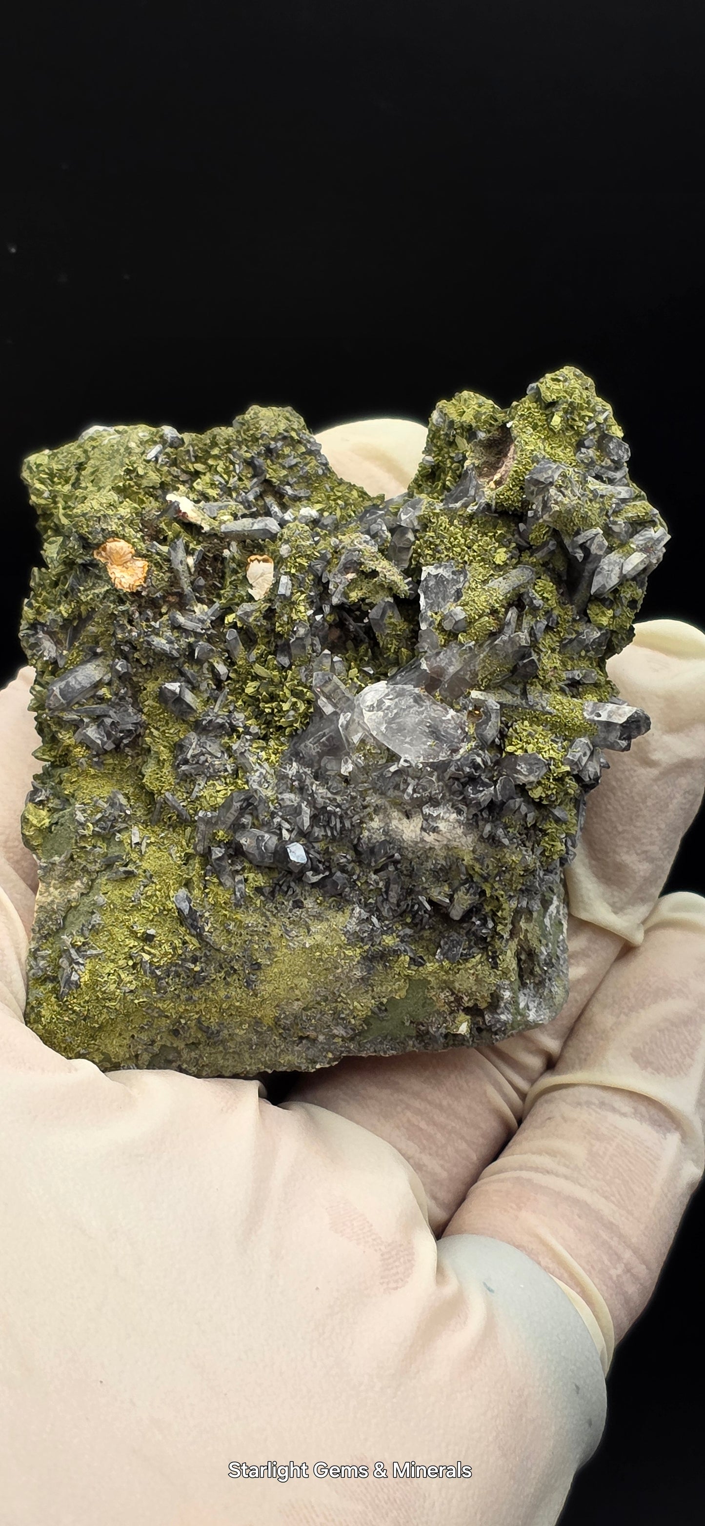 Epidote and Chlorite Included Brazilian Super Seven Quartz Matrix Forest!