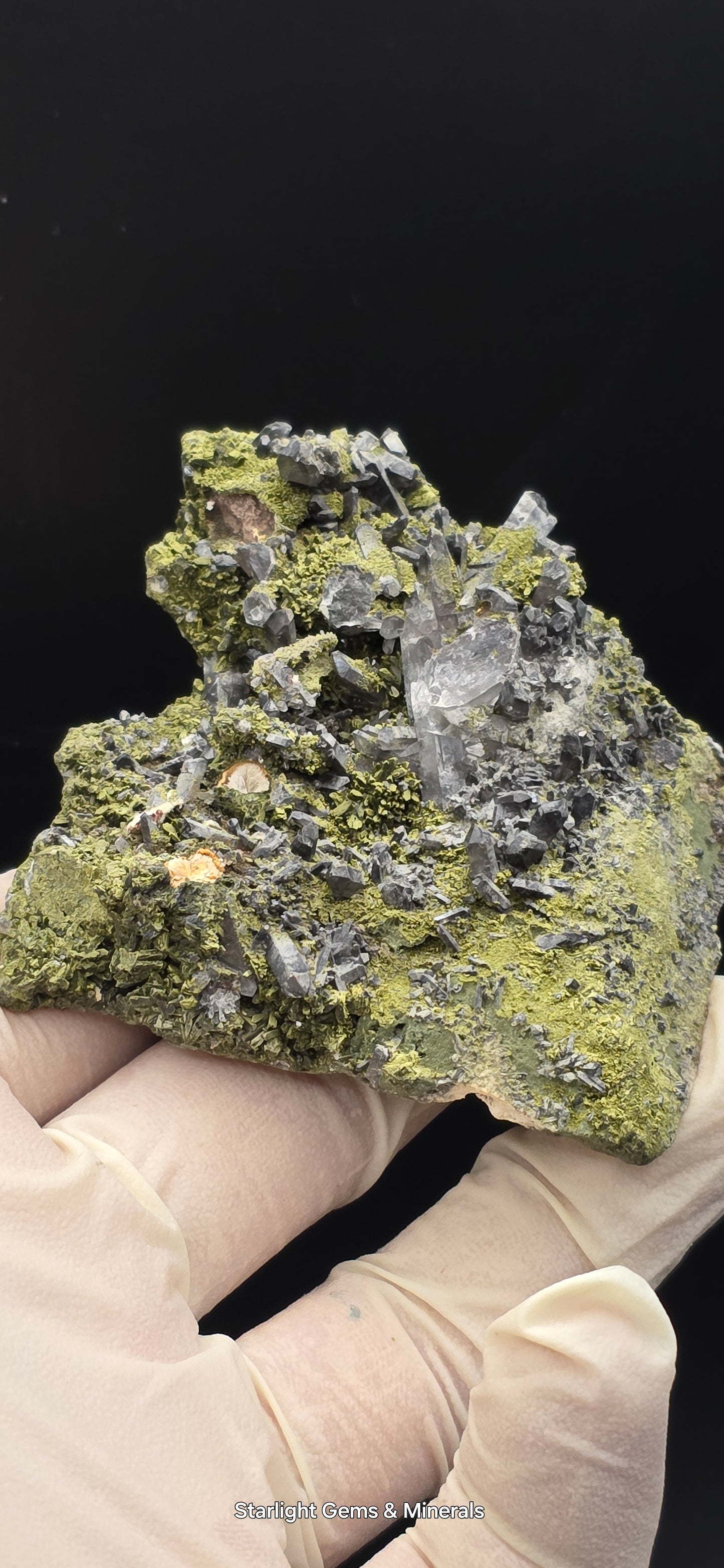 Epidote and Chlorite Included Brazilian Super Seven Quartz Matrix Forest!