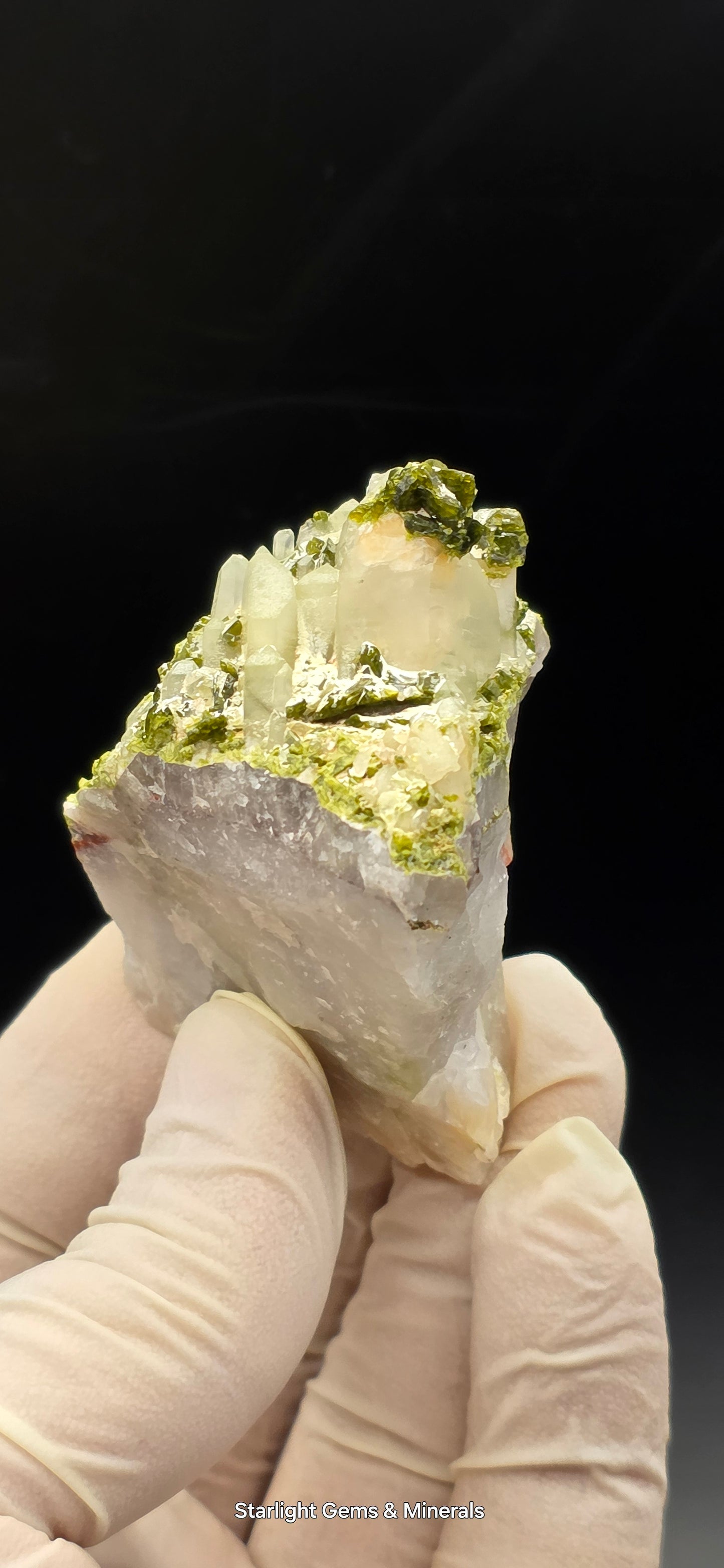 Beautiful Epadote Forest on Super Seven Quartz Matrix from Brazil!