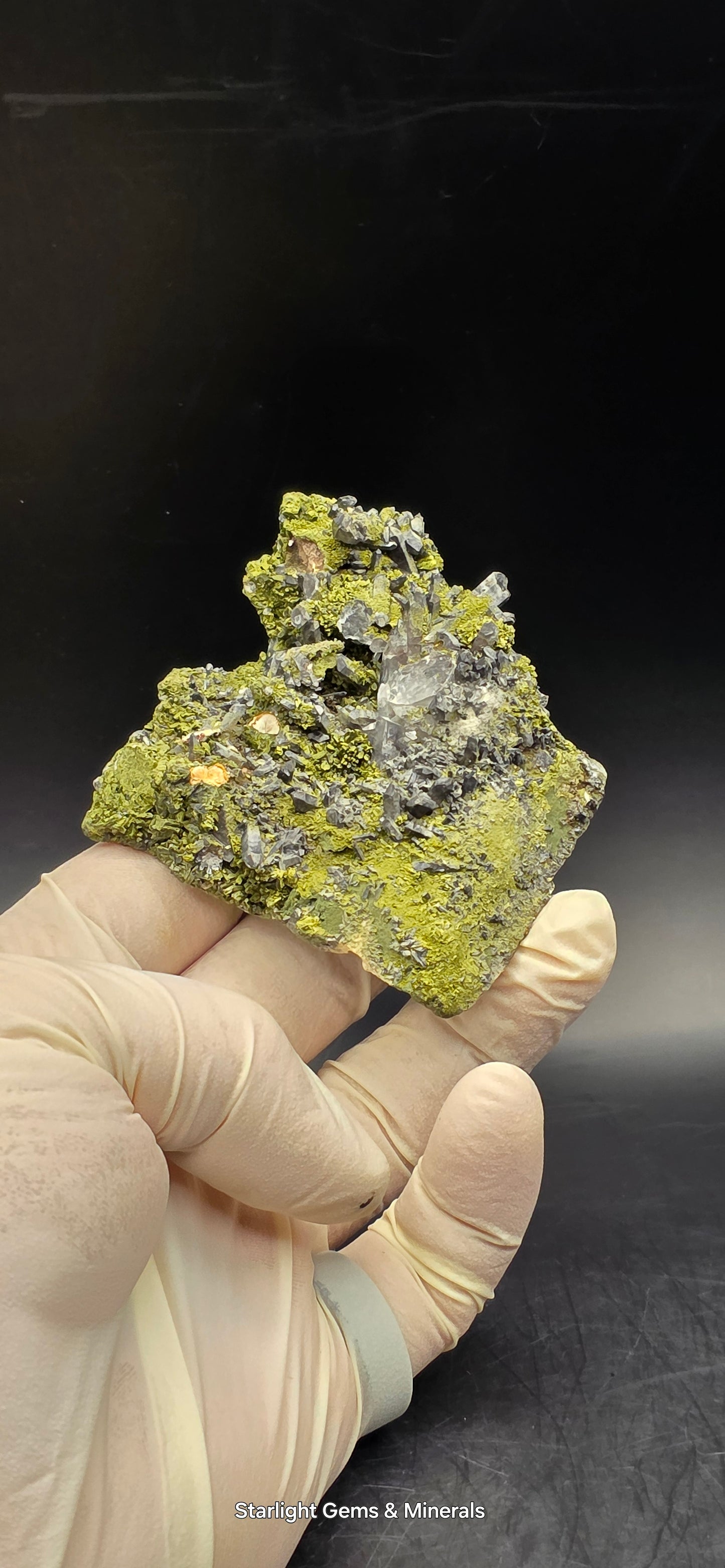 Epidote and Chlorite Included Brazilian Super Seven Quartz Matrix Forest!